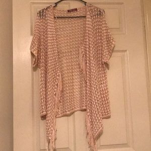 Knit short sleeve cardigan